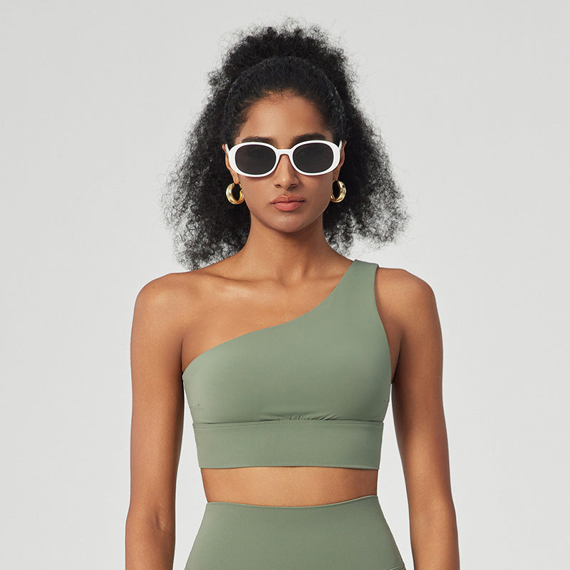 Slanted Shoulder Sports Bra