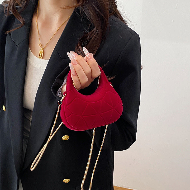 Sleek Acrylic Crescent Handbag