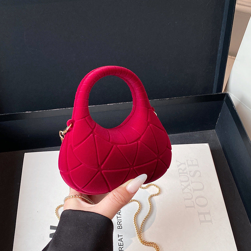 Sleek Acrylic Crescent Handbag