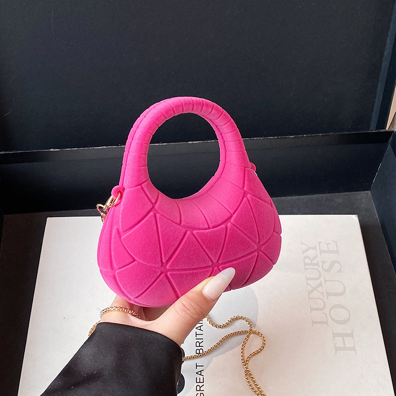 Sleek Acrylic Crescent Handbag