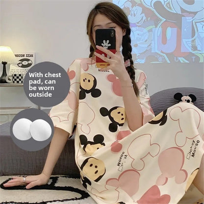 Sleeping dress with short sleeves