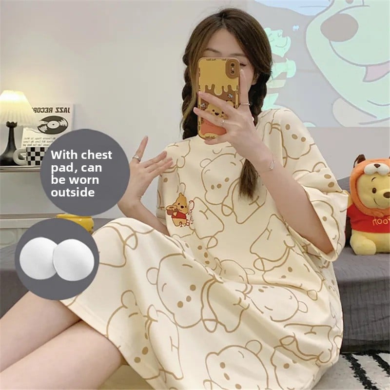 Sleeping dress with short sleeves