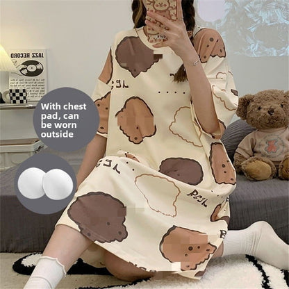 Sleeping dress with short sleeves