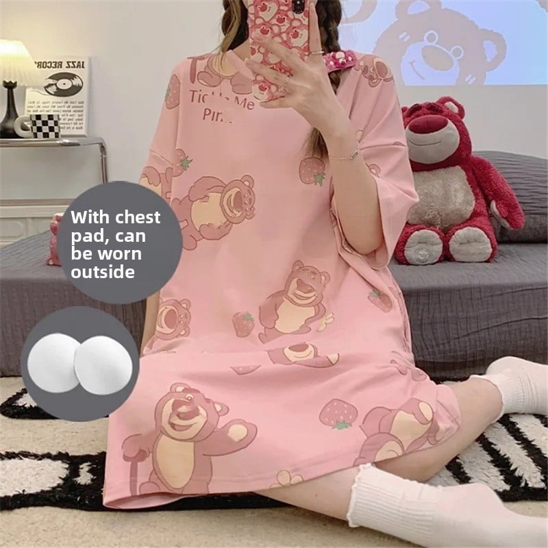Sleeping dress with short sleeves