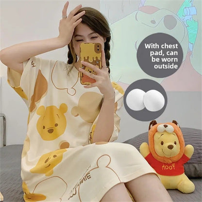 Sleeping dress with short sleeves