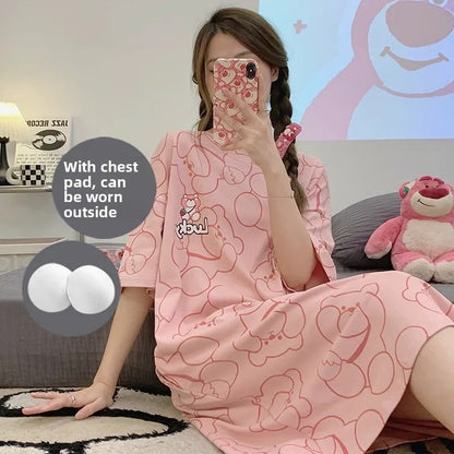 Sleeping dress with short sleeves