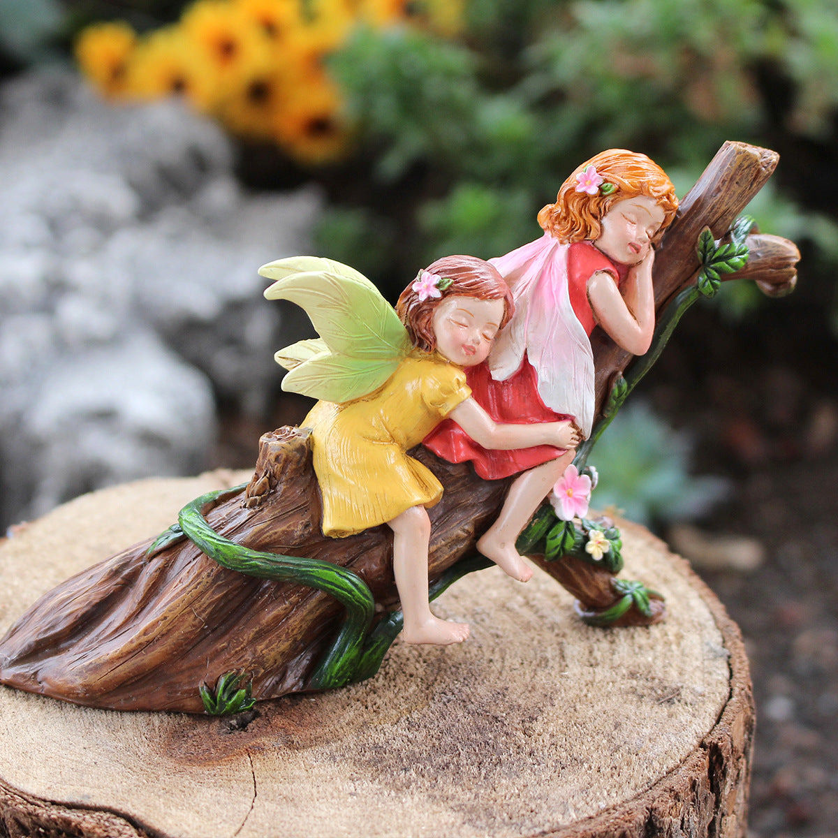 Sleeping Flower Fairy Resin Garden Decoration