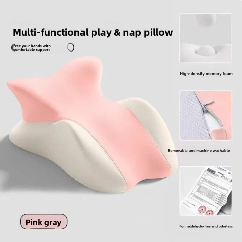 Sleeping on the bed with a pillow