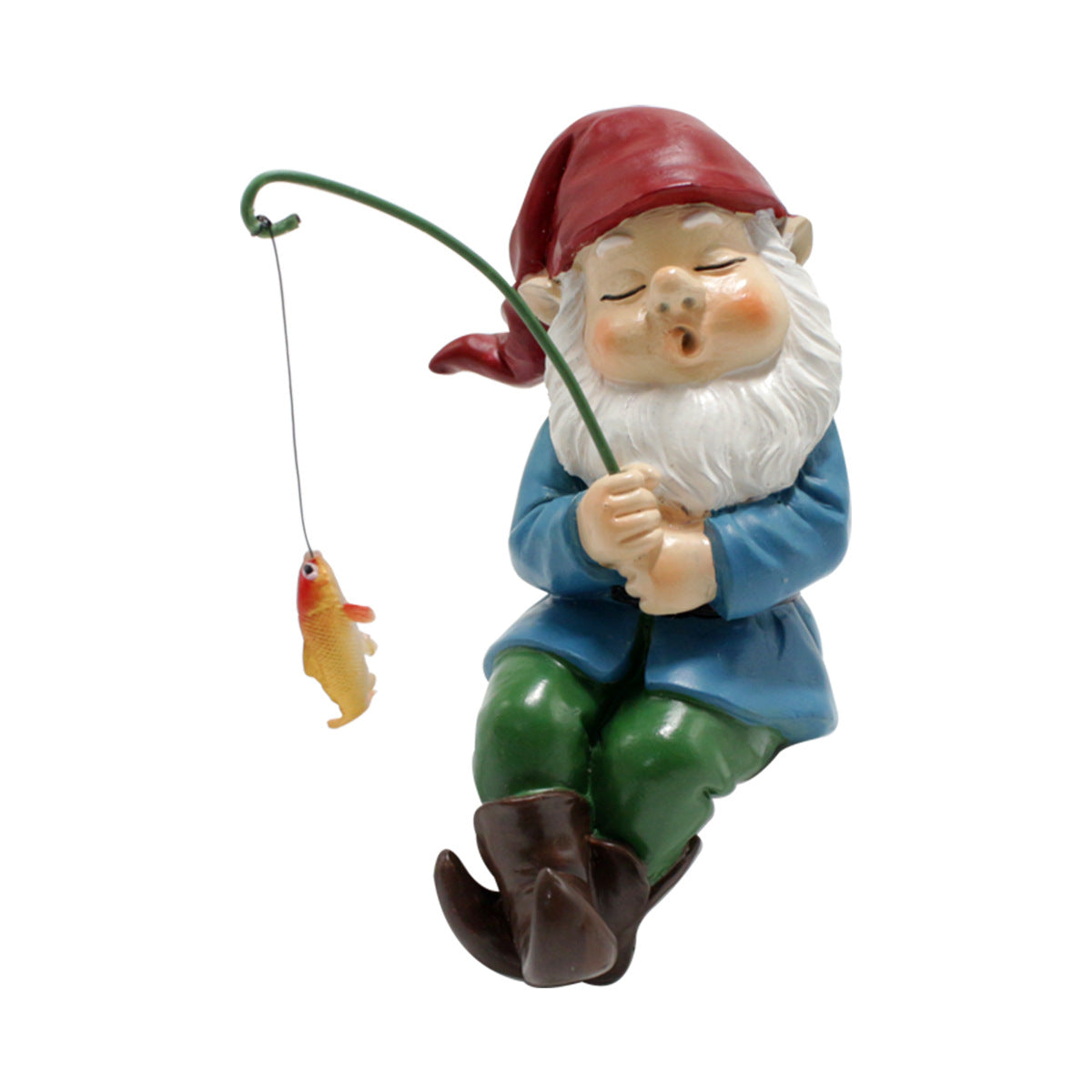 Sleeping Pose Fishing Dwarf Figurine