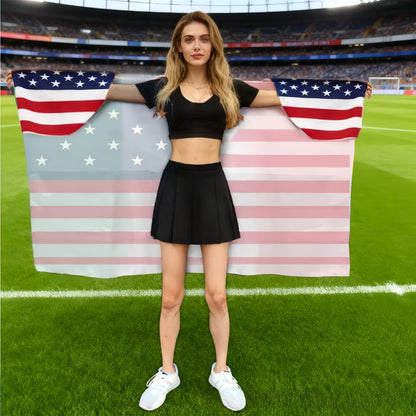 Sleeved Flag Cape Cloak for Sports Events