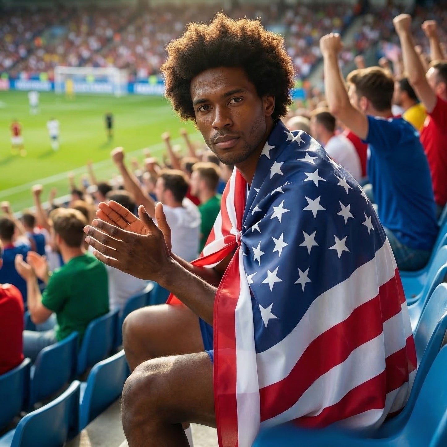 Sleeved Flag Cape Cloak for Sports Events