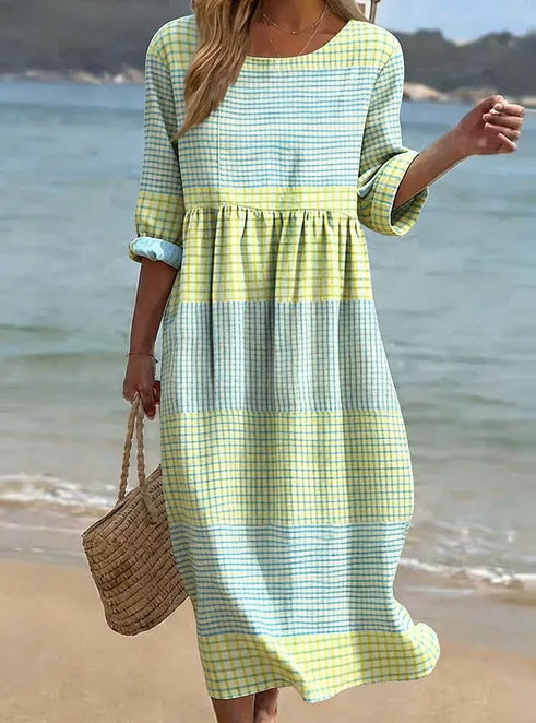Sleeveless Abstract Print Pullover Dress