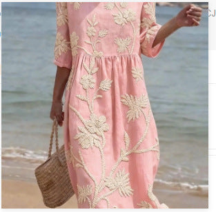 Sleeveless Abstract Print Pullover Dress