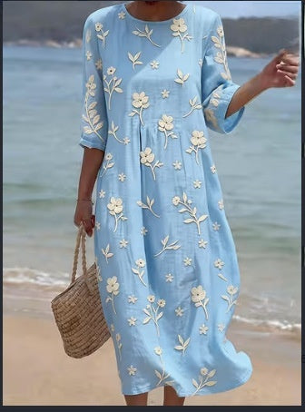 Sleeveless Abstract Print Pullover Dress