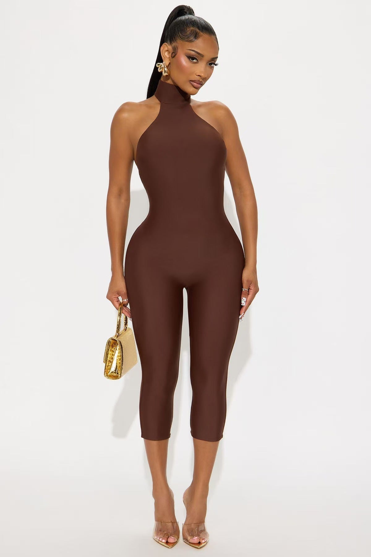 Sleeveless Backless Halterneck Jumpsuit