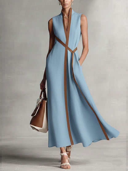 Sleeveless Belt Dress
