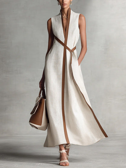 Sleeveless Belt Dress