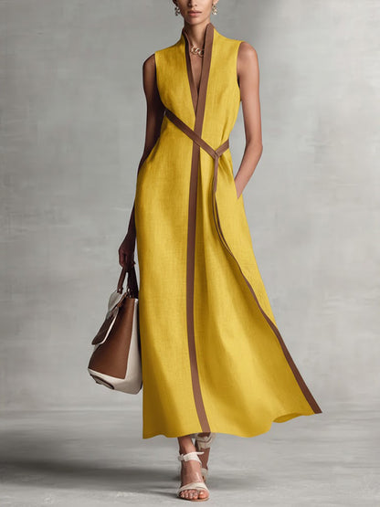 Sleeveless Belt Dress