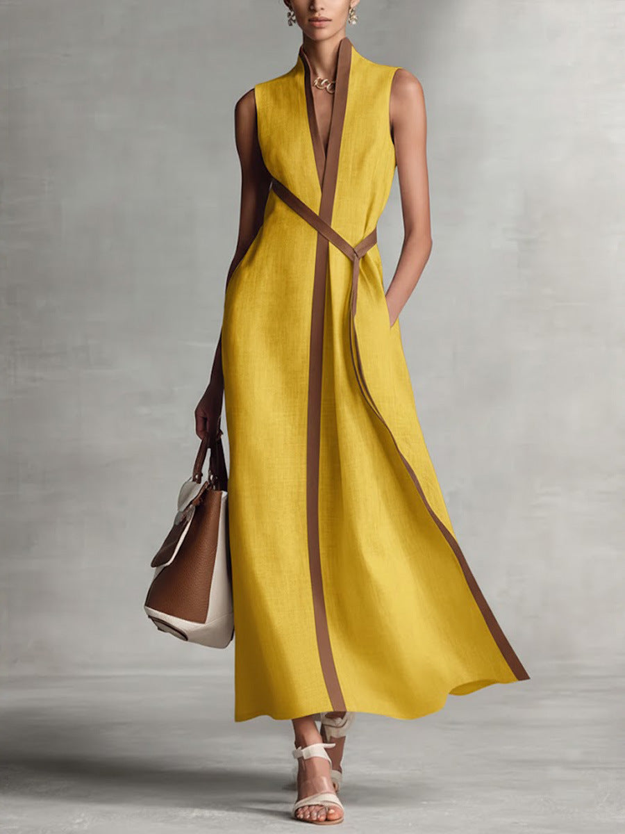 Sleeveless Belt Dress