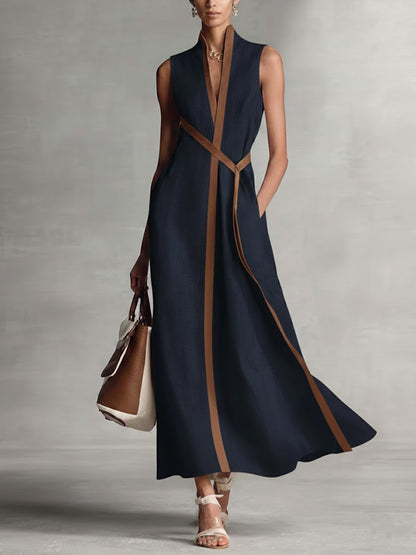 Sleeveless Belt Dress