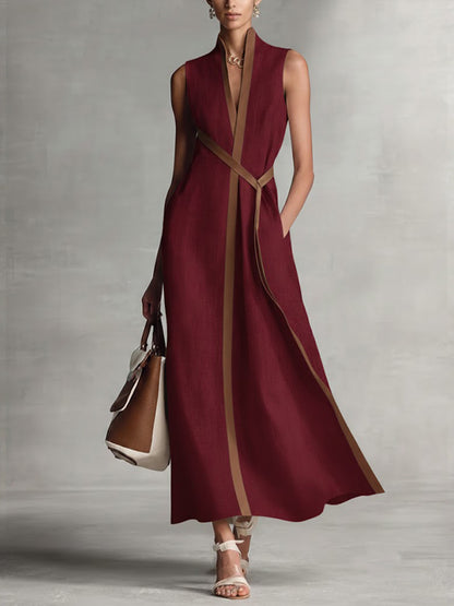 Sleeveless Belt Dress