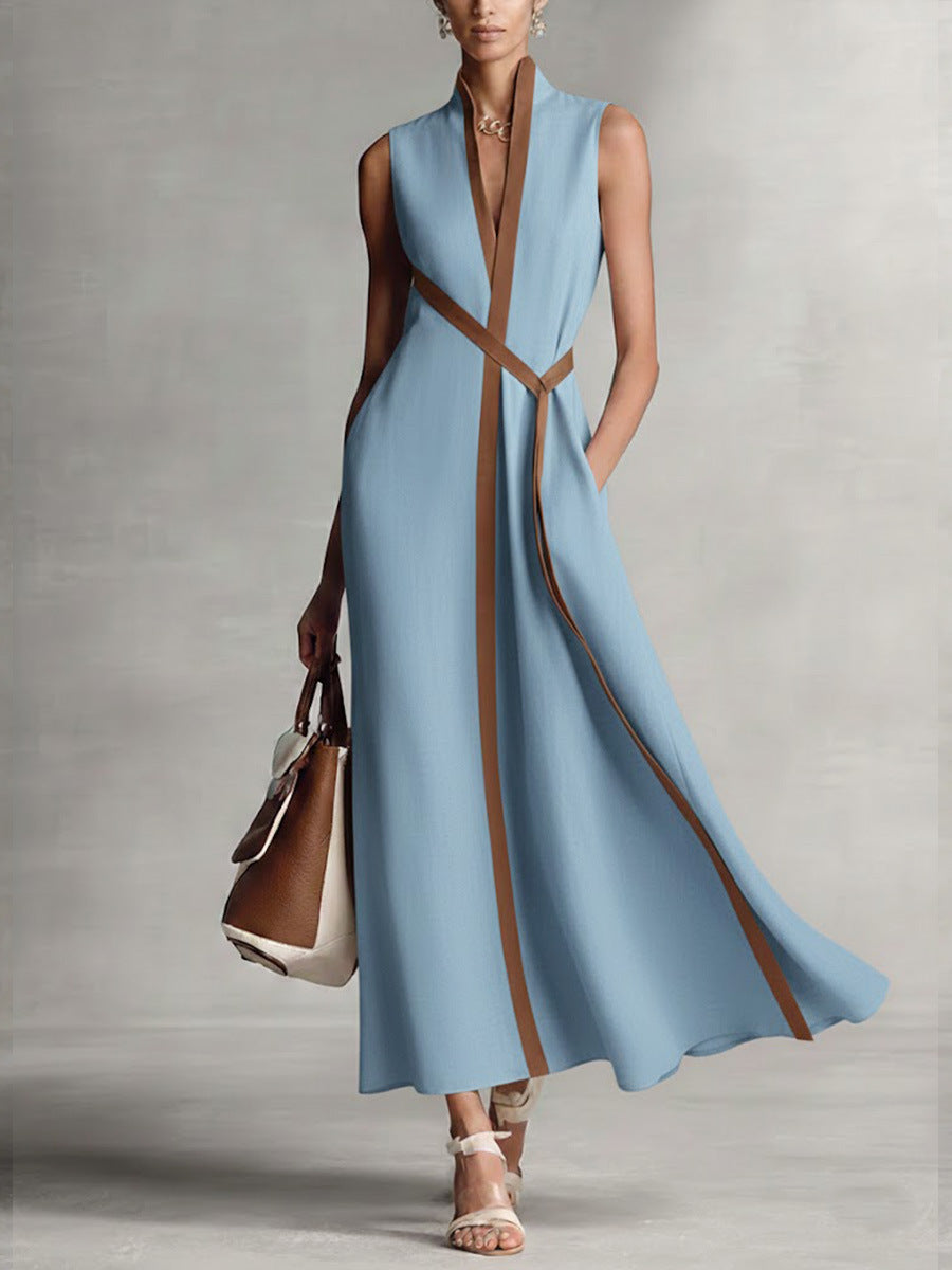 Sleeveless Belt Dress