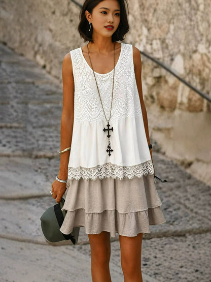 Sleeveless Bohemian Tiered Cake Dress for Women