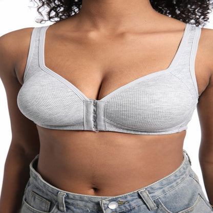 Sleeveless front-buttoned bra