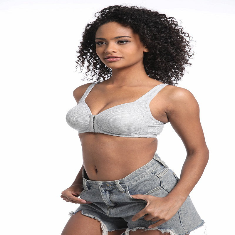 Sleeveless front-buttoned bra