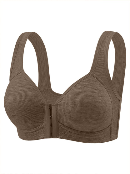 Sleeveless front-buttoned bra
