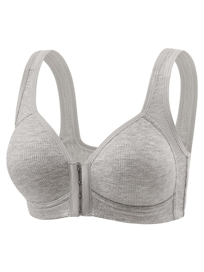 Sleeveless front-buttoned bra