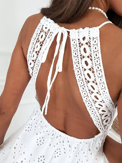 Sleeveless Jacquard High Waist Dress