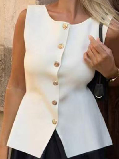Sleeveless Knitted Cardigan for Women