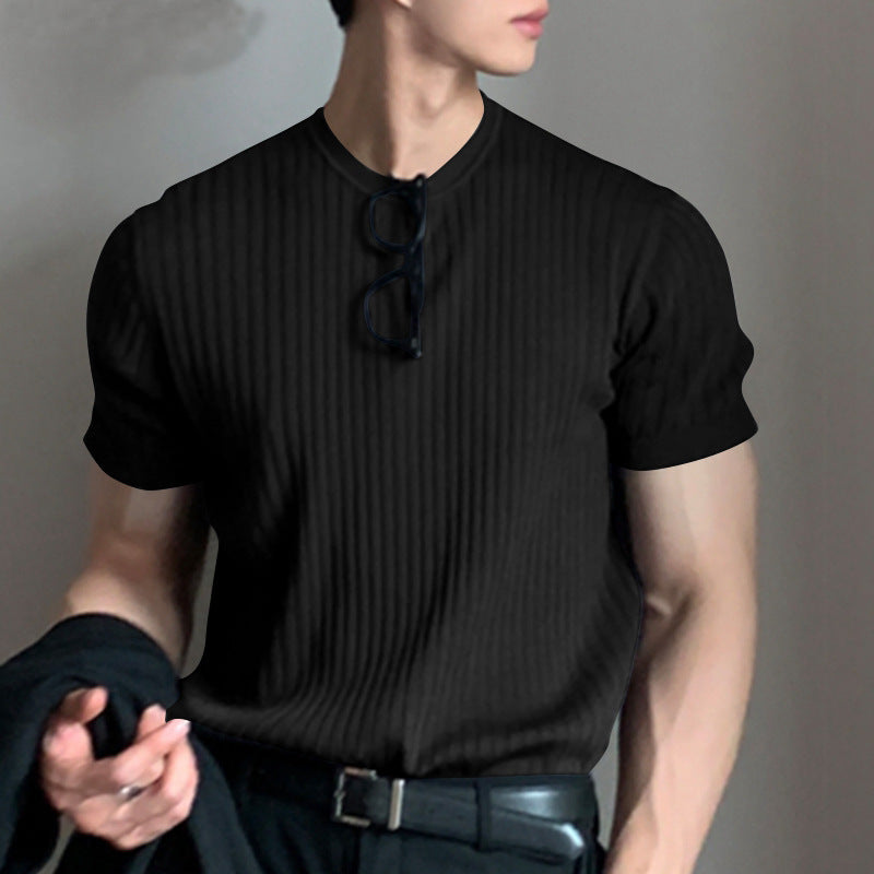 Sleeveless knitted short shirt