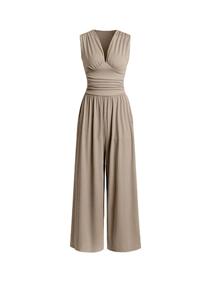 Sleeveless Knitted Wide Leg Jumpsuit
