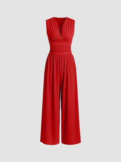 Sleeveless Knitted Wide Leg Jumpsuit