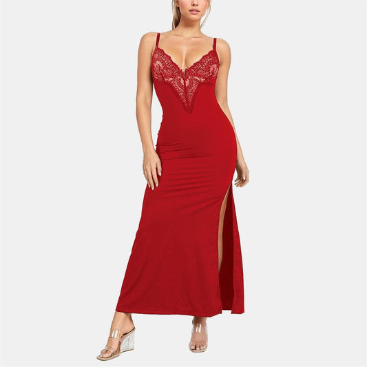 Sleeveless Lace Bodycon Dress with Built-in Shapewear