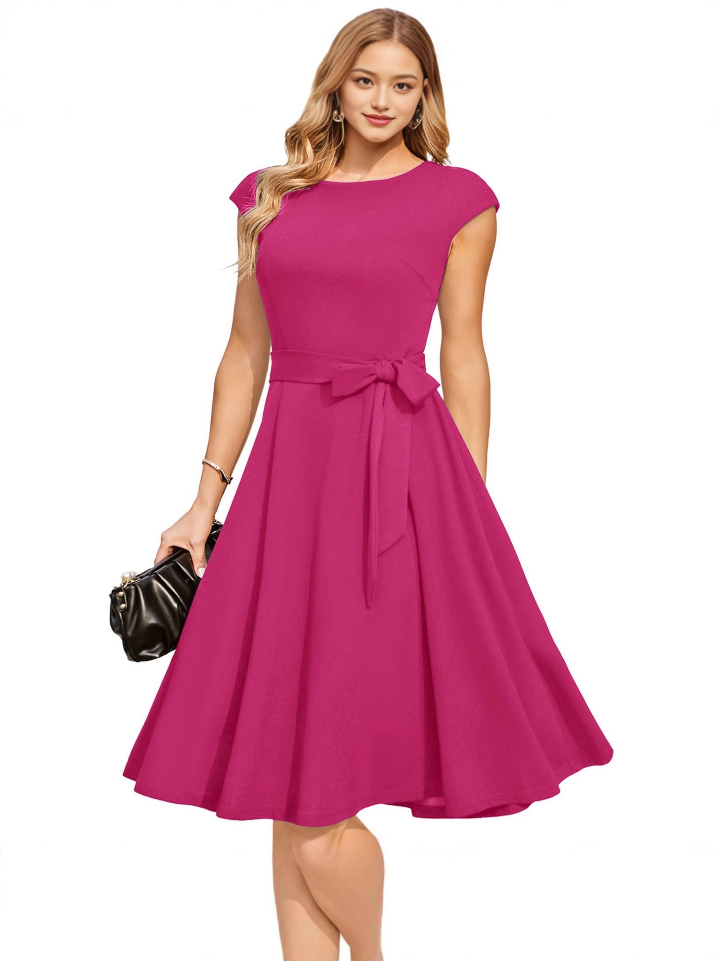 Sleeveless Lace-Up Waist Dress