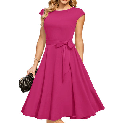 Sleeveless Lace-Up Waist Dress