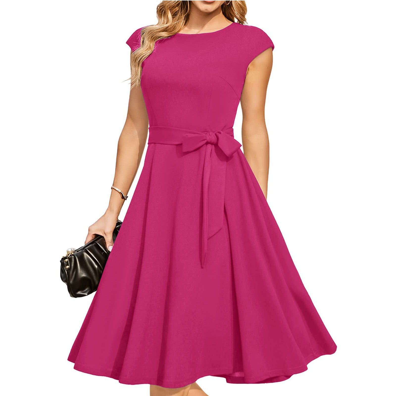 Sleeveless Lace-Up Waist Dress