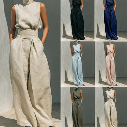 Sleeveless Linen Top and Pants