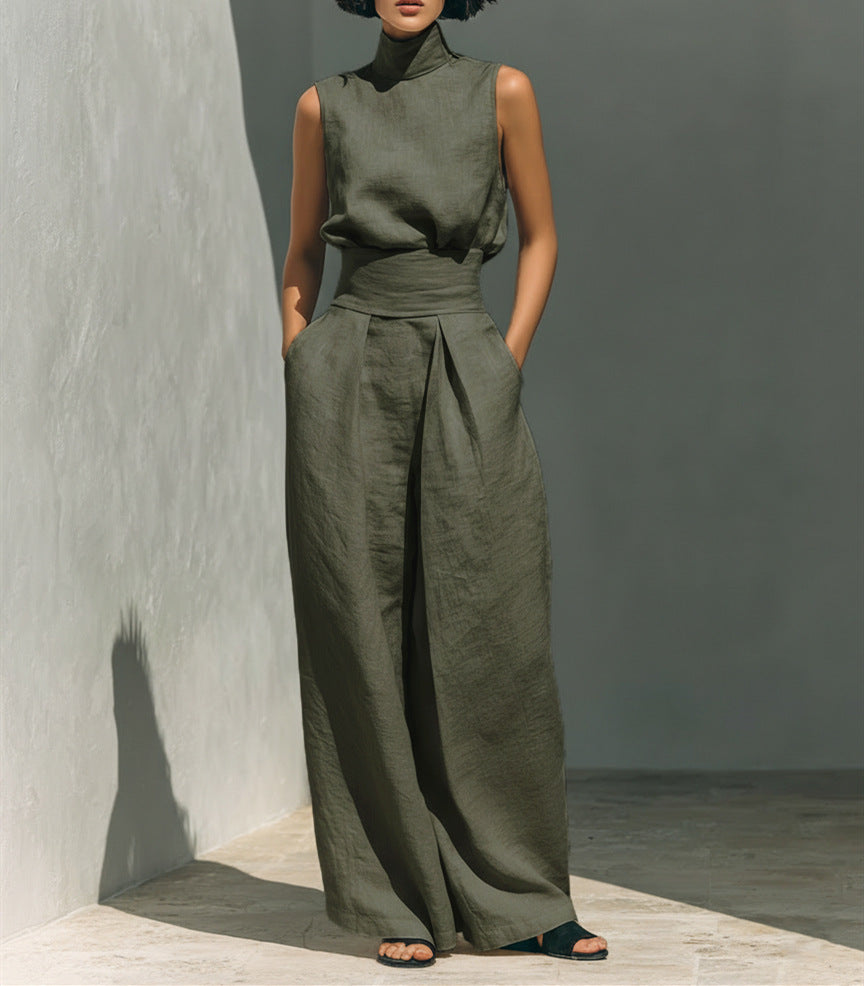 Sleeveless Linen Top and Pants