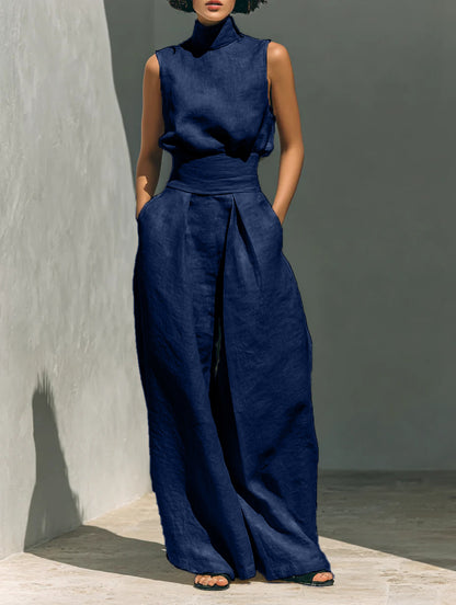 Sleeveless Linen Top and Pants