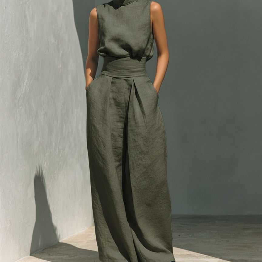 Sleeveless Linen Top and Pants