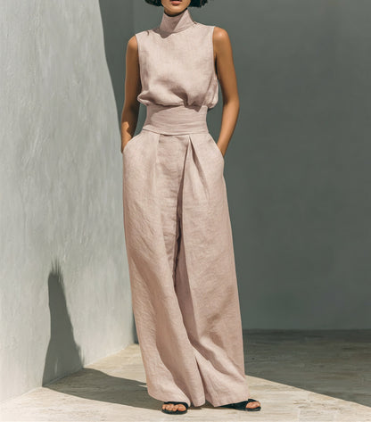 Sleeveless Linen Top and Pants