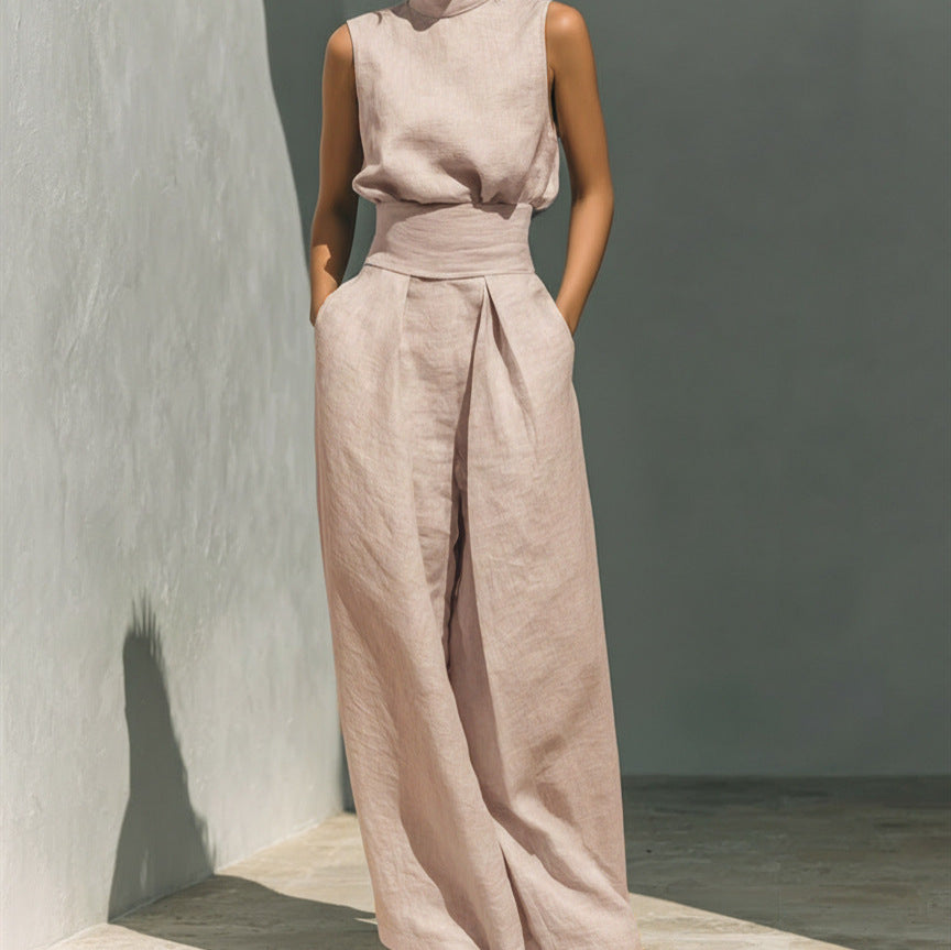 Sleeveless Linen Top and Pants