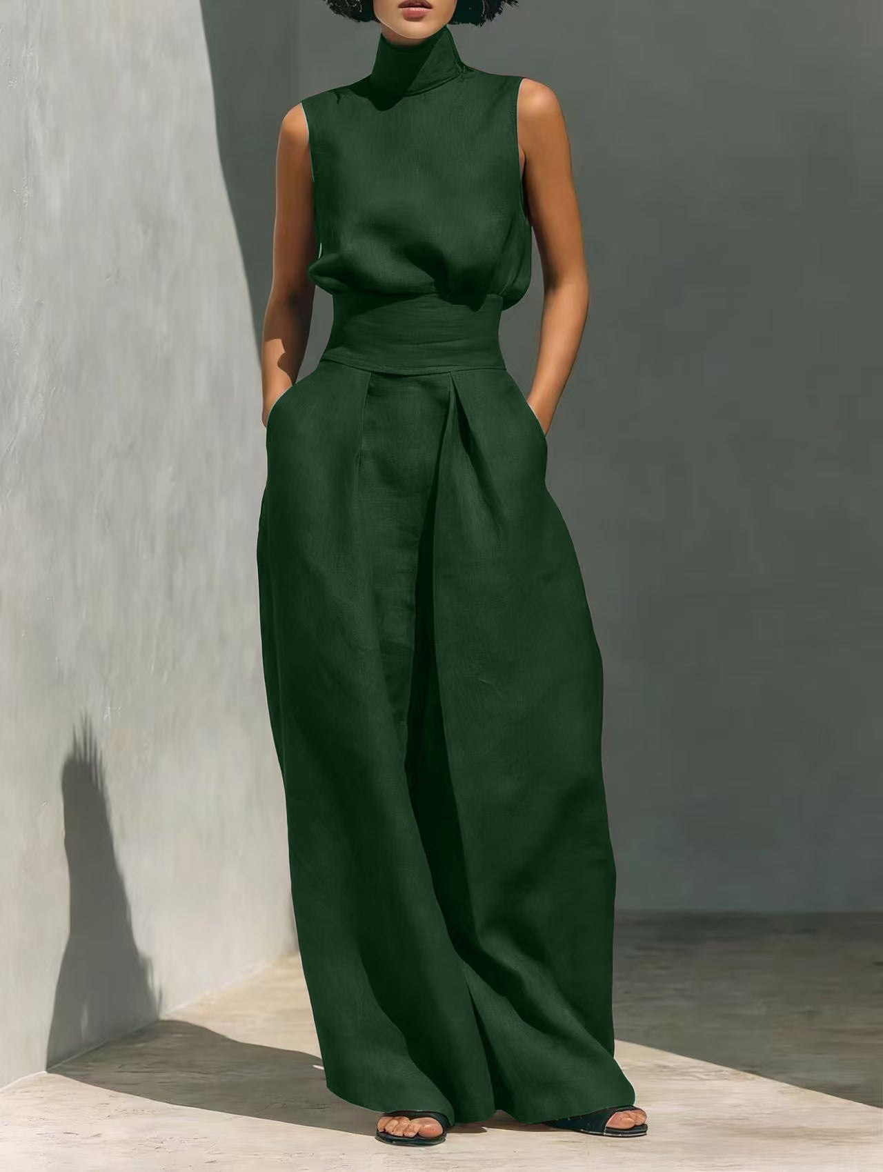 Sleeveless Linen Top and Pants