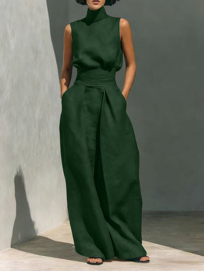 Sleeveless Linen Top and Pants