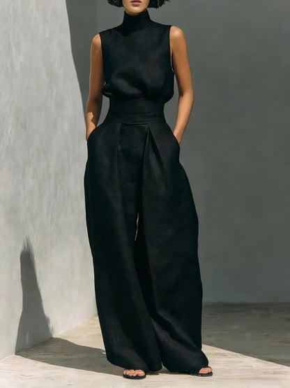 Sleeveless Linen Top and Pants