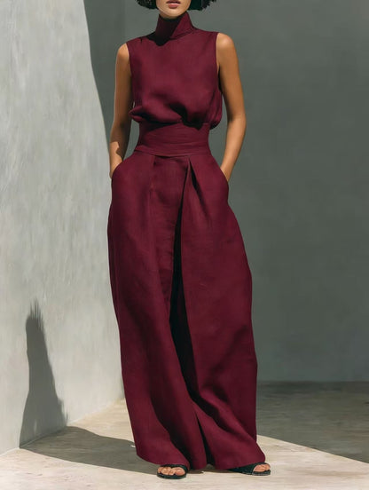 Sleeveless Linen Top and Pants